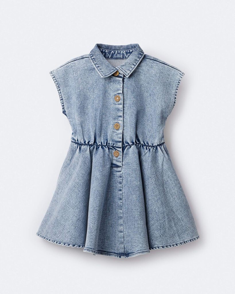 slide 2 of 6, Otteravenue Toddler Girl Avenue Twirl Dress™ in Denim - Blue Blue 12M, 1 ct