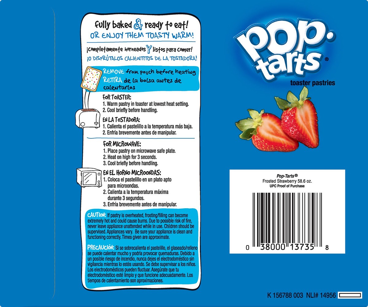 slide 5 of 8, Pop-Tarts Frosted Strawberry Toaster Pastries, 58.6 oz