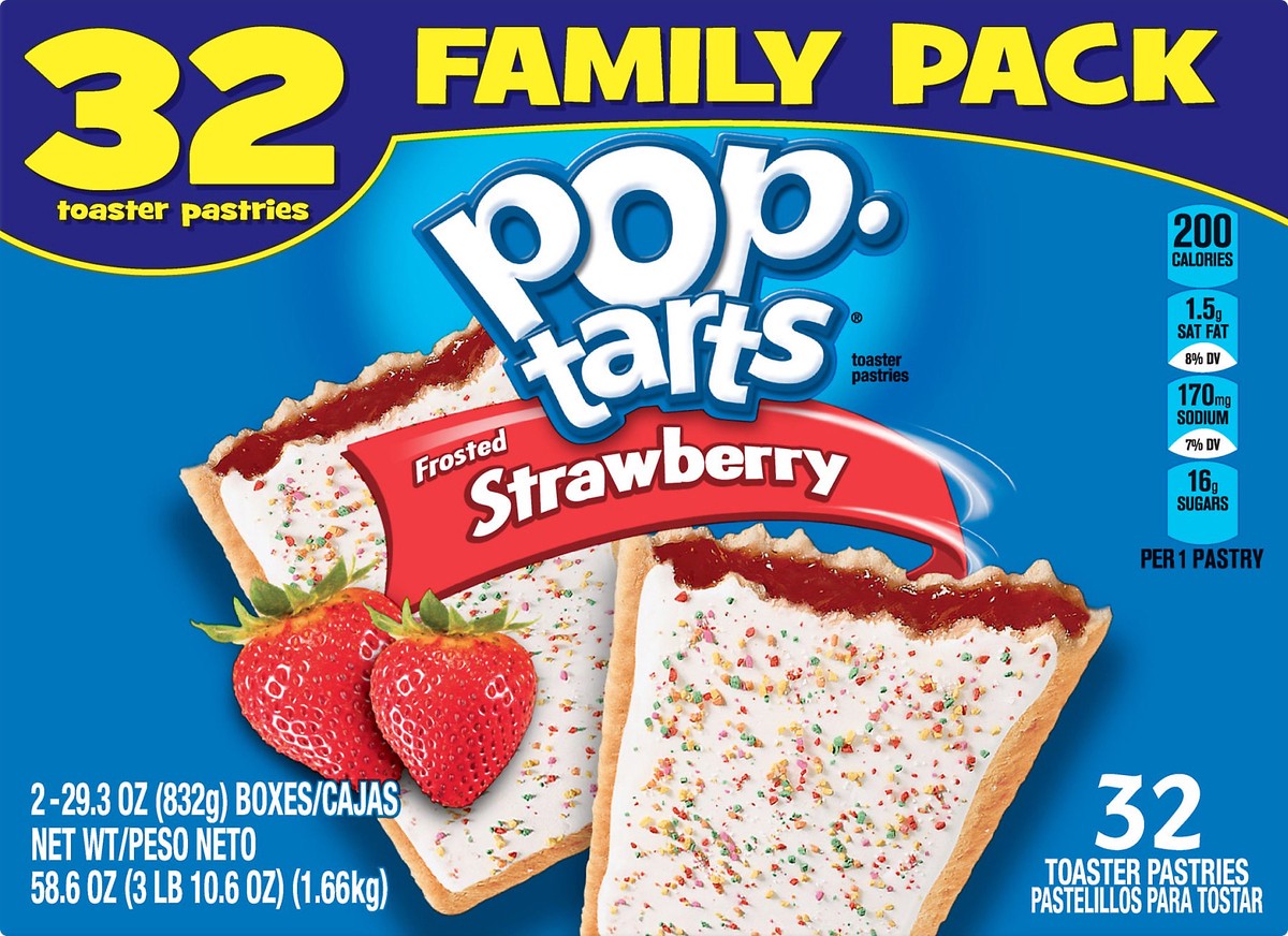 slide 7 of 8, Pop-Tarts Frosted Strawberry Toaster Pastries, 58.6 oz