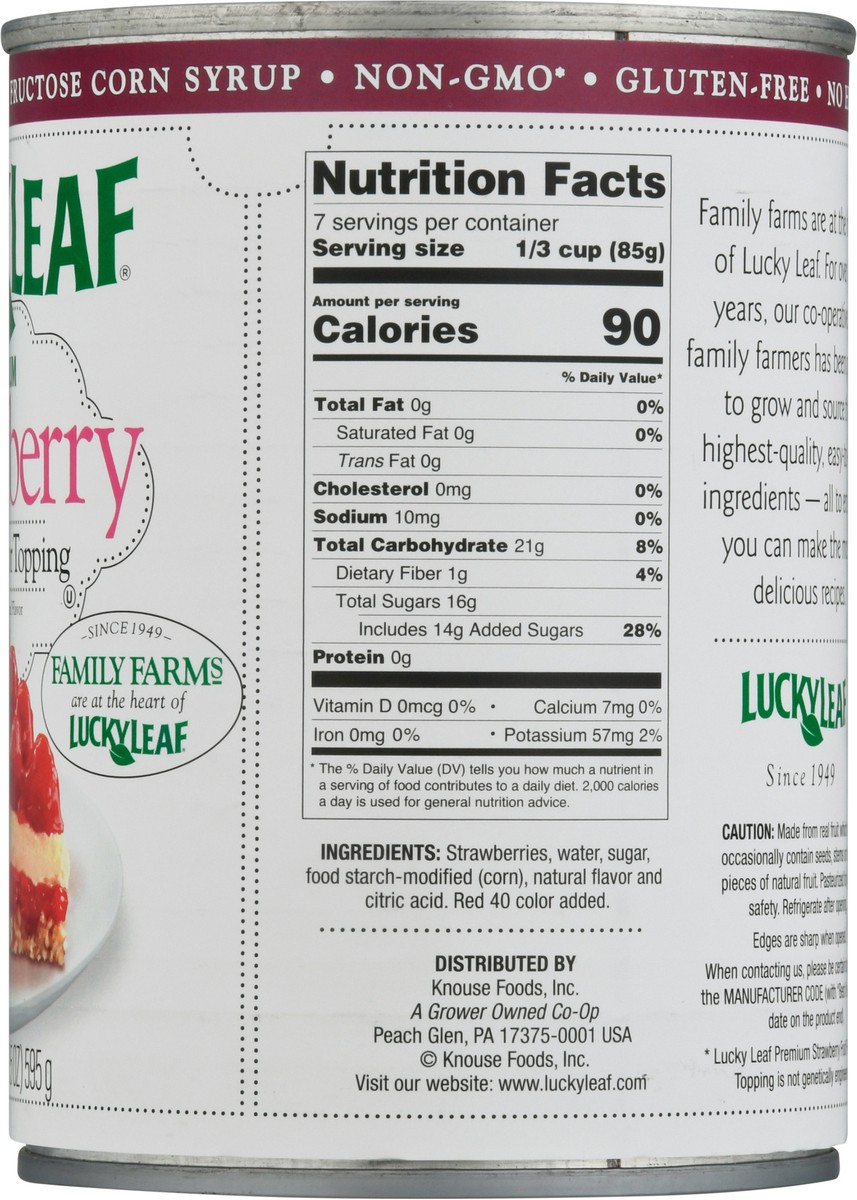 slide 10 of 14, Lucky Leaf Premium Strawberry Fruit Filling or Topping 21 oz, 21 oz