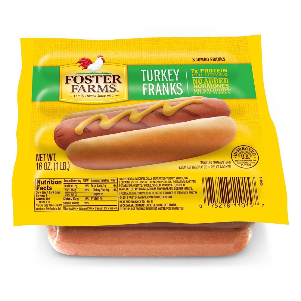 slide 3 of 3, Foster Farms Turkey Franks, 