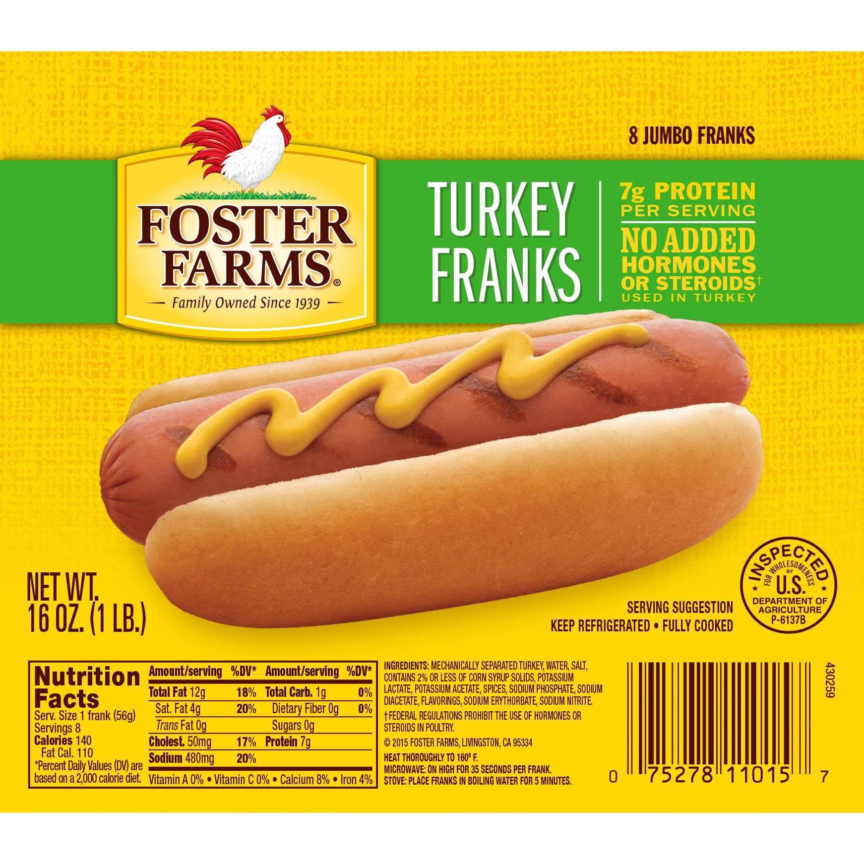 slide 1 of 3, Foster Farms Turkey Franks, 