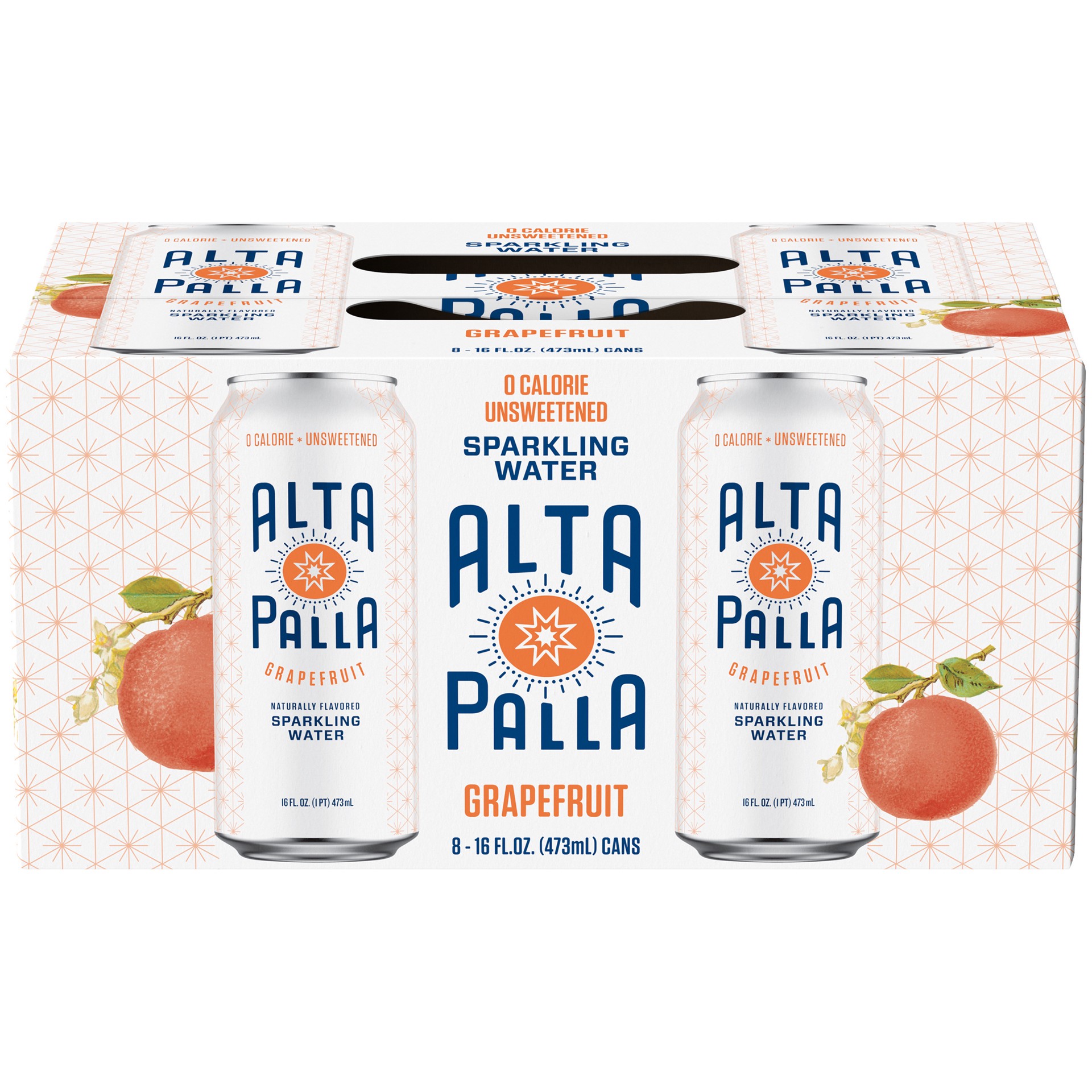 slide 2 of 3, Alta Palla Naturally Flavored Zero Calorie Zero Sugar Sparkling Water, Grapefruit- 8 ct, 8 ct