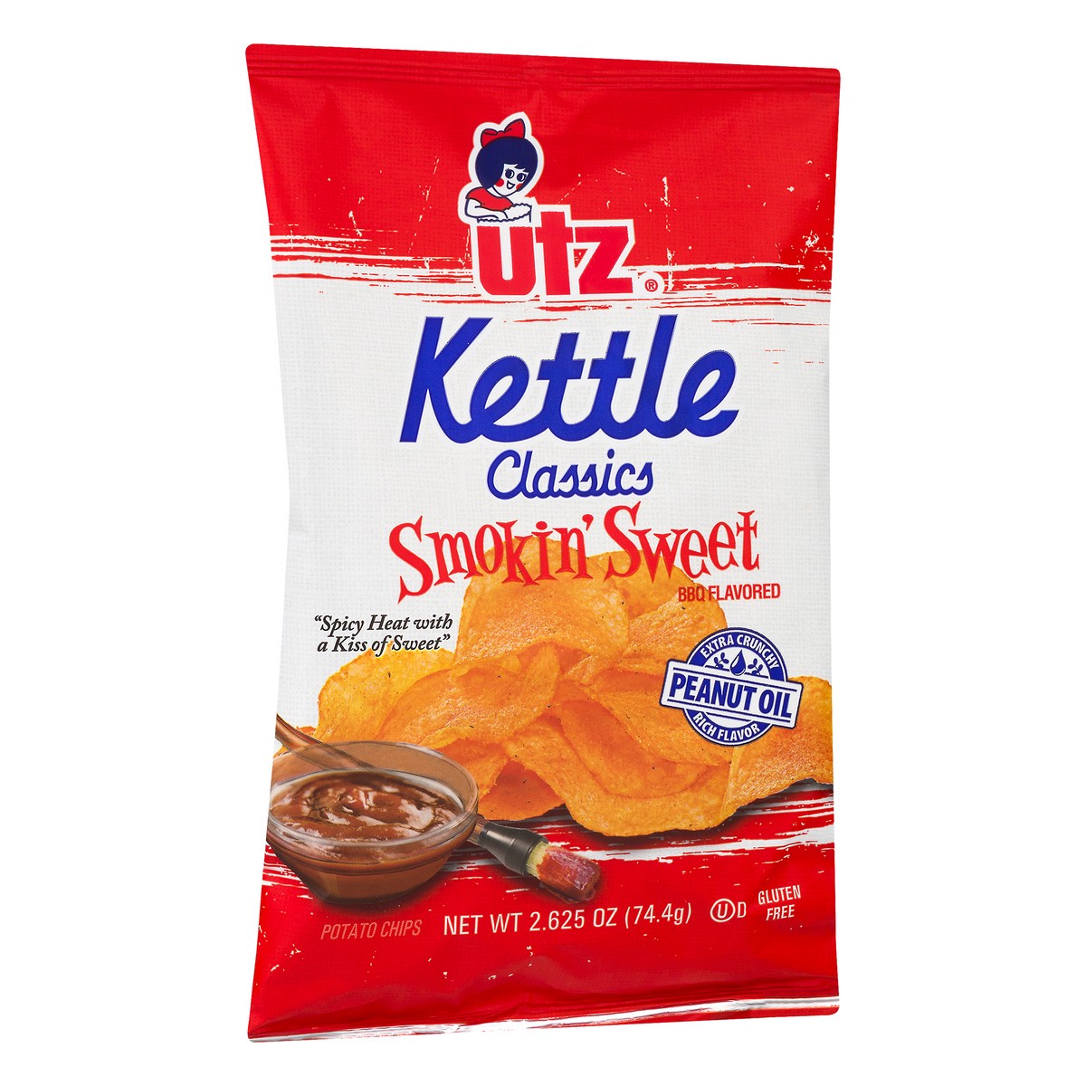 slide 2 of 9, Utz Kettle Classics Smokin Sweet BBQ Flavored Potato Chips 2.625 oz, 2.62 oz