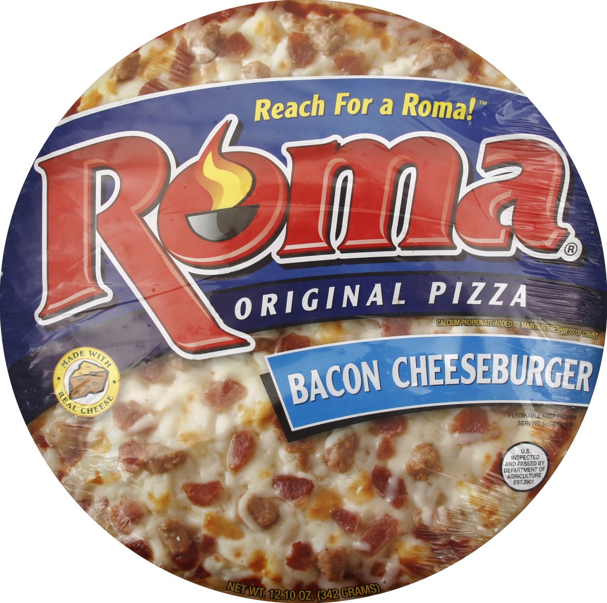 slide 2 of 3, Roma Bacon Chsebrger Original Pizza, 12.1 oz