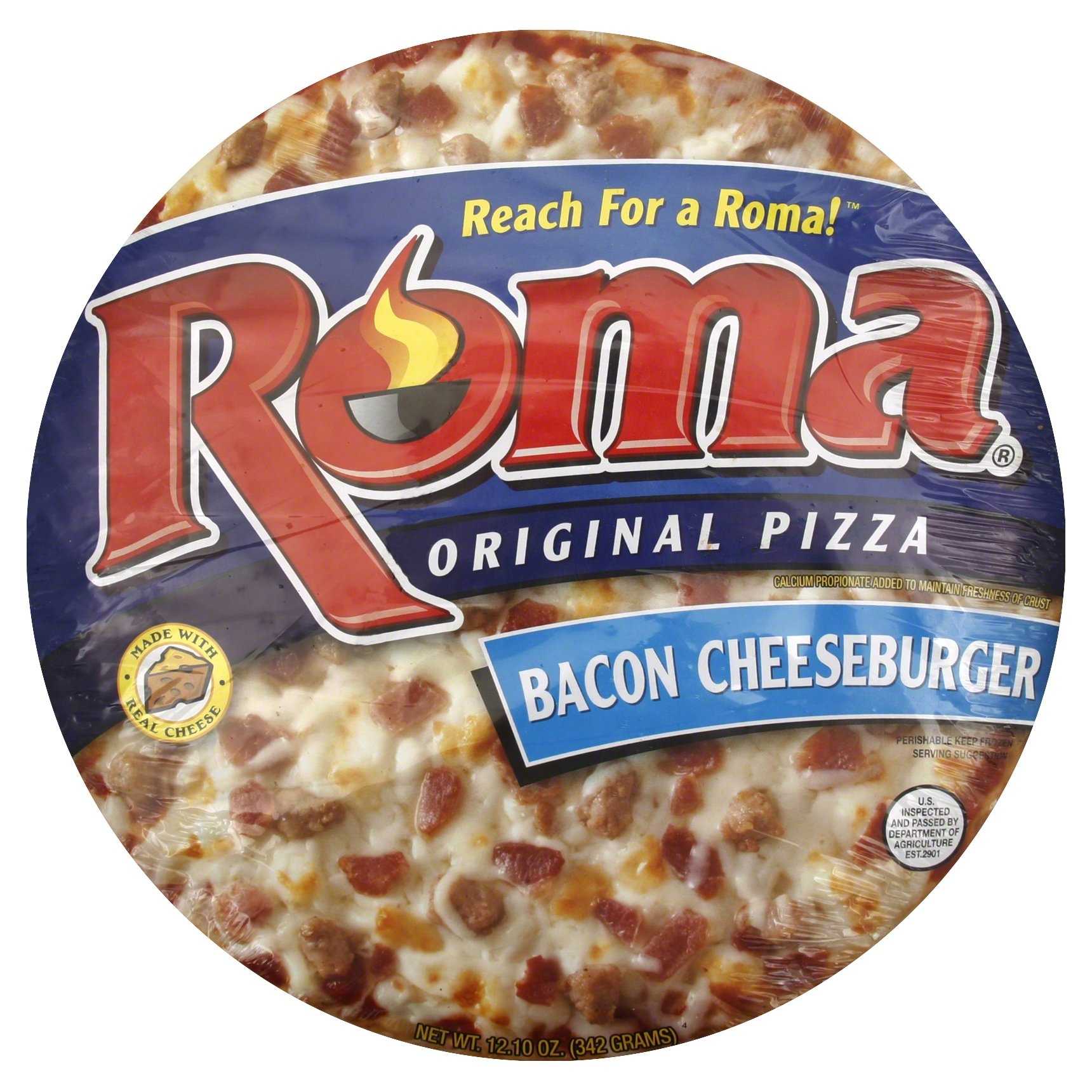 slide 1 of 1, Roma Original Bacon Cheeseburger Pizza, 12.1 oz