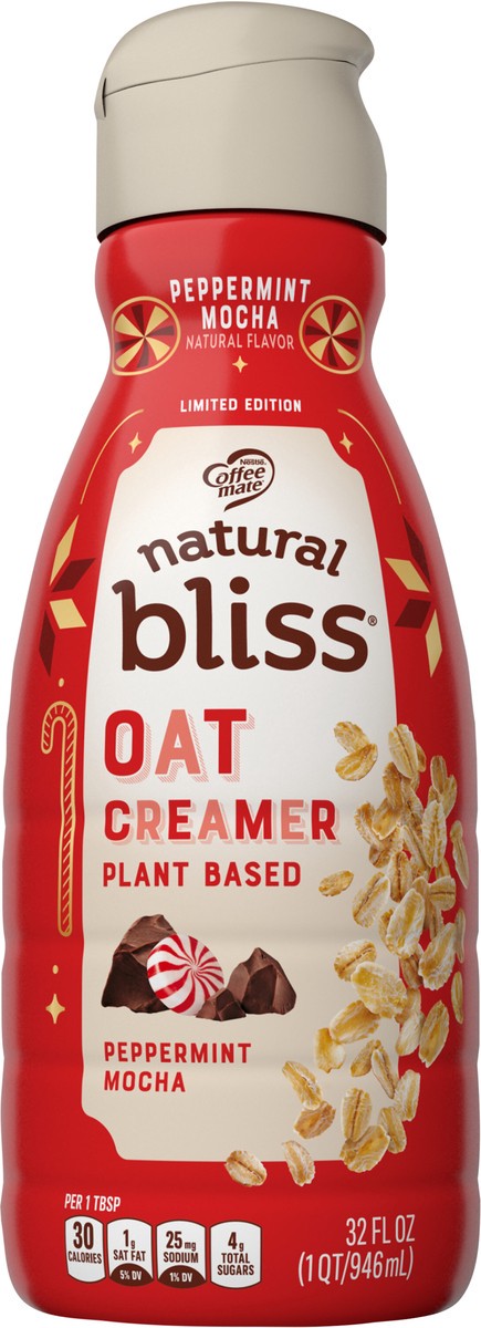 slide 3 of 7, Coffee-Mate Nestle Coffee Mate Peppermint Mocha Flavored Oat Milk Creamer, Plant Based Liquid Coffee Creamer, 32 Fl Oz 32 fl oz., 32 fl oz