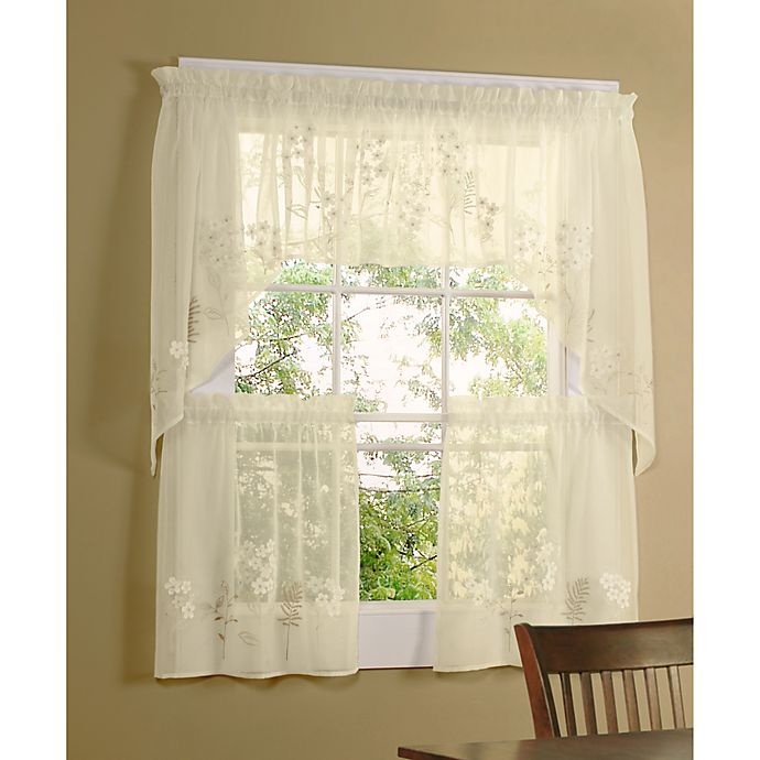 slide 1 of 1, Commonwealth Home Fashions Hydrangea Kitchen Window Valance - Cream, 1 ct