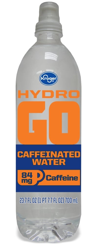 slide 1 of 1, Kroger Hydro Go Caffeinated Water, 23.7 fl oz