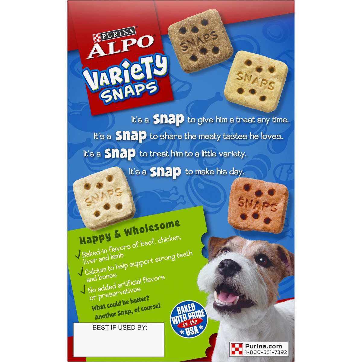 slide 6 of 9, Purina ALPO Dog Treats, Variety Snaps Little Bites Beef, Chicken, Liver, Lamb - 16 oz. Box, 16 oz