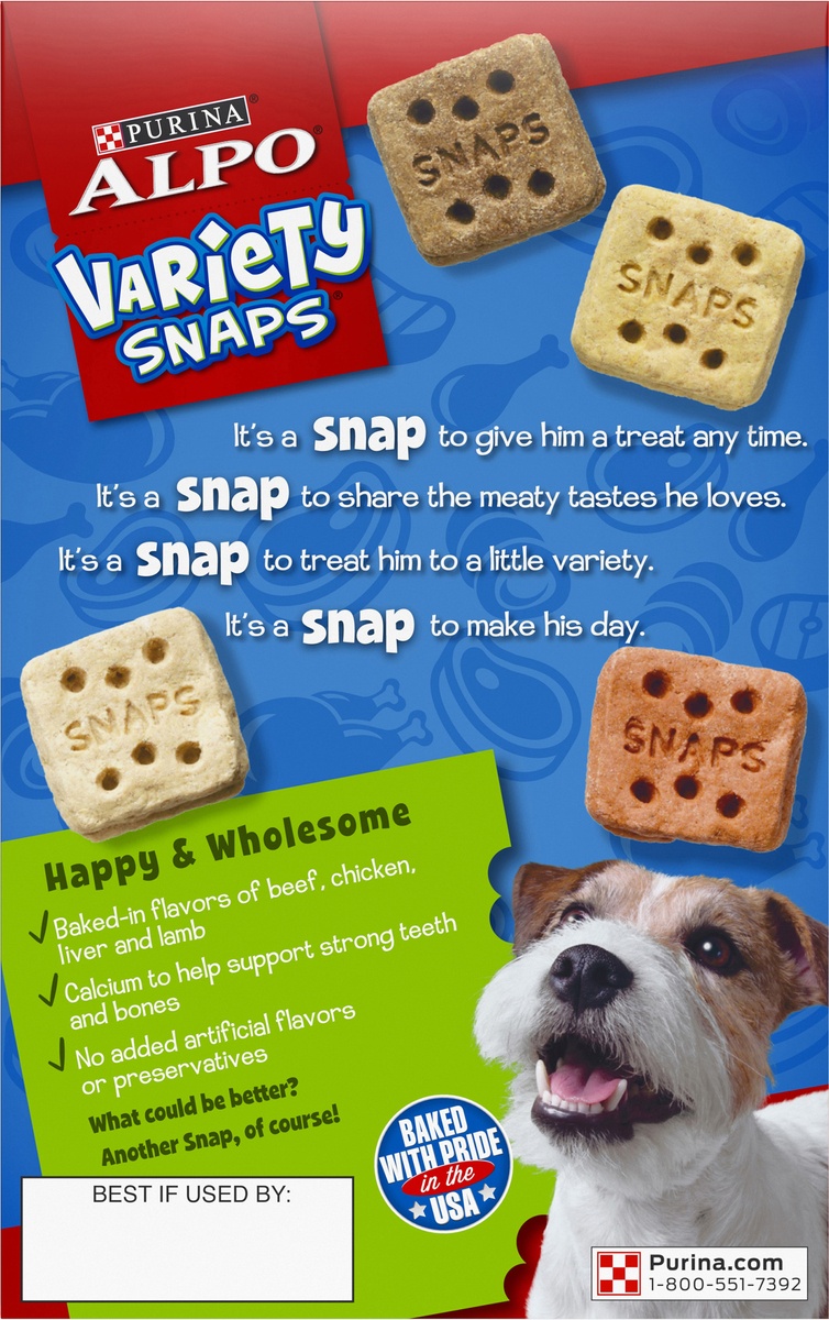 slide 9 of 9, ALPO Variety Snaps Little Bites Dog Treats With Real Beef, Chicken, Liver & Lamb Flavors, 16 oz