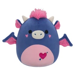 Squishmallows Dragon with Arrowed Heart Embroidery - Navy Blue / Pink