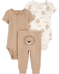 Carter's Baby 3-Piece Bear Little Outfit Set Brown 6M