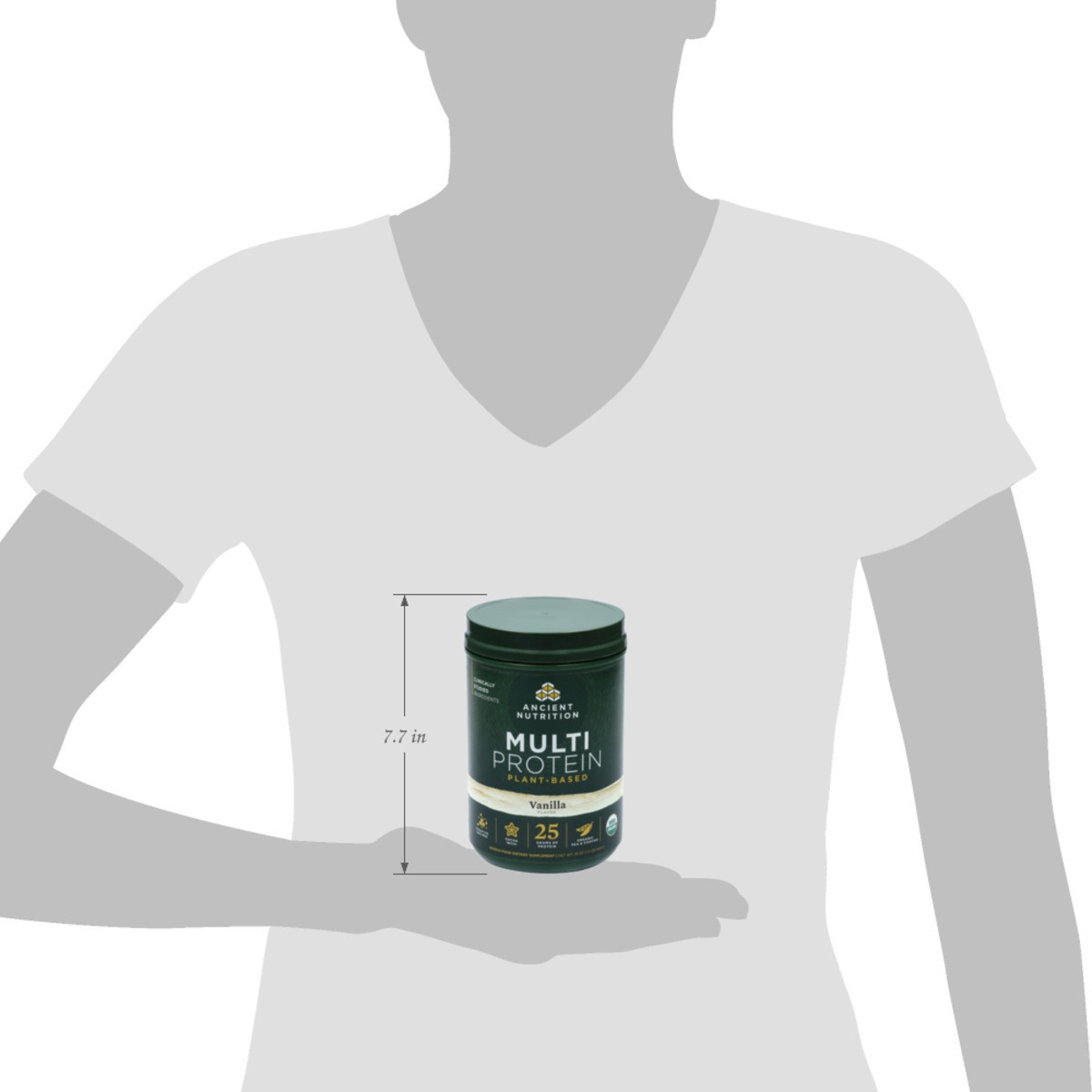 slide 9 of 15, Ancient Nutrition Vanilla Protein Plant Powder, 544 gram