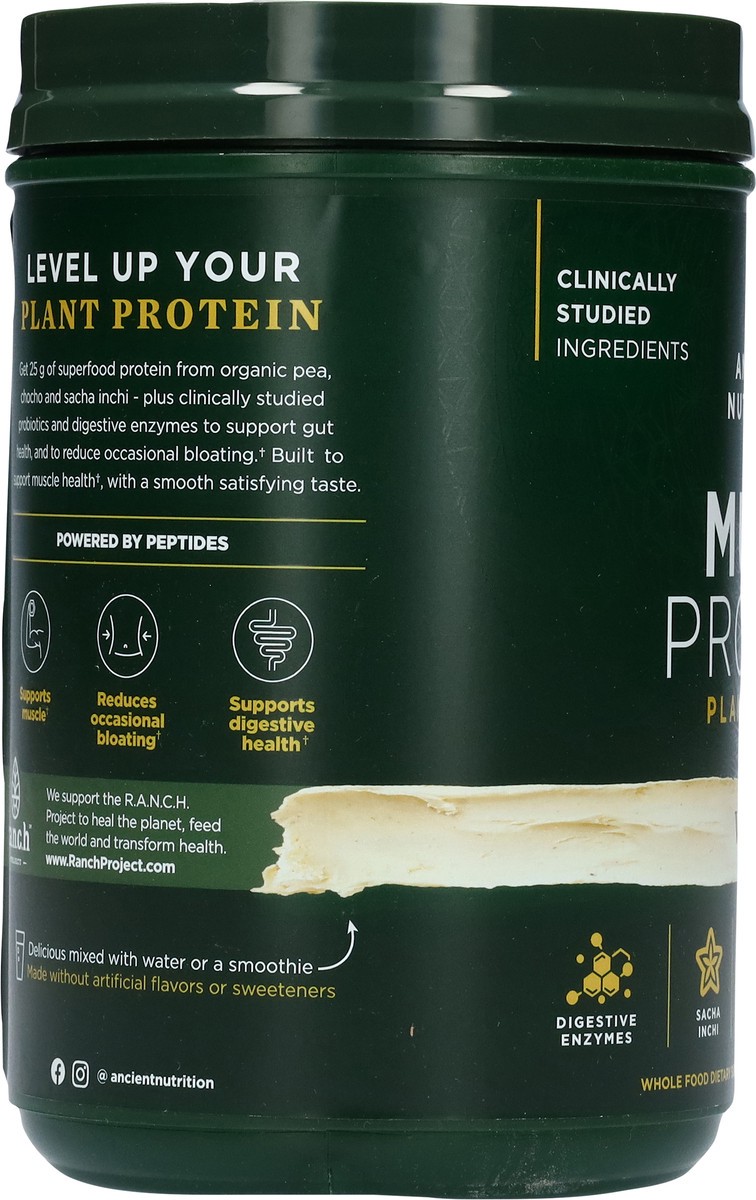 slide 13 of 15, Ancient Nutrition Vanilla Protein Plant Powder, 544 gram