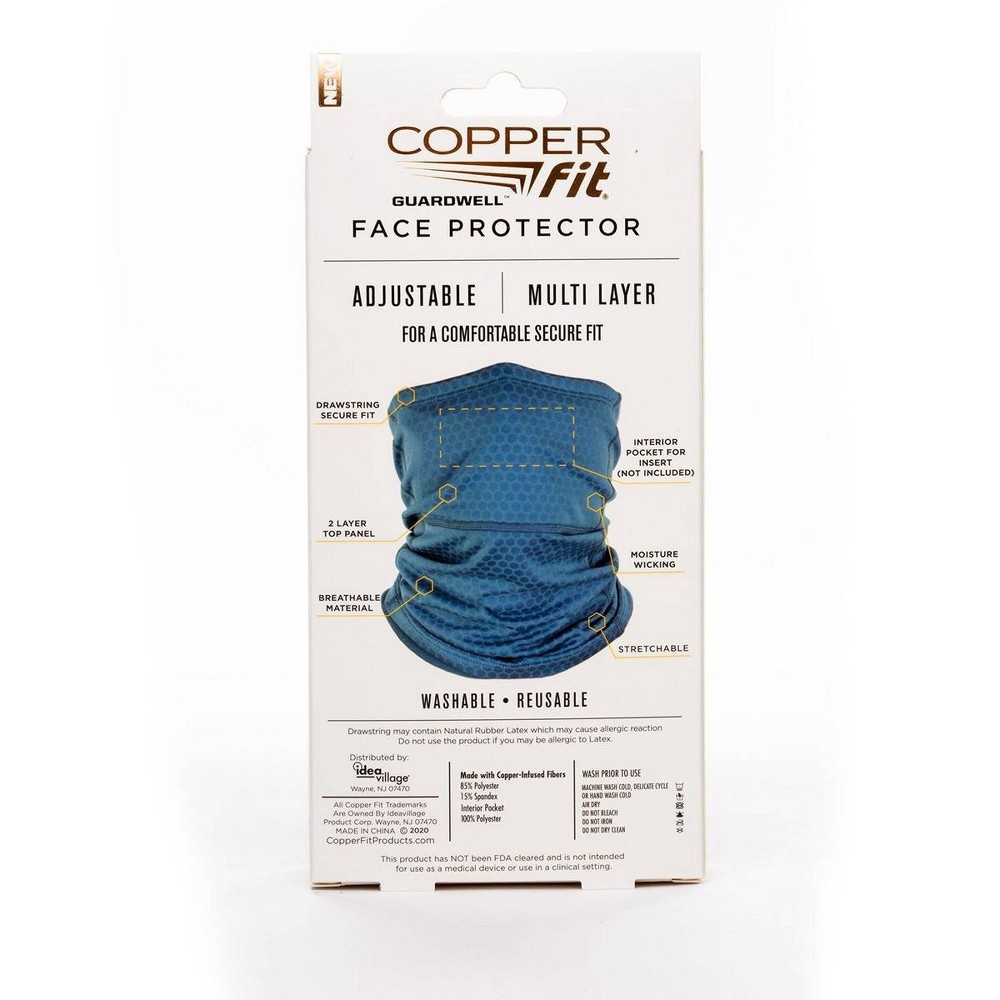 slide 2 of 10, Copper Fit Guardwell Face Protector - Blue, 1 ct