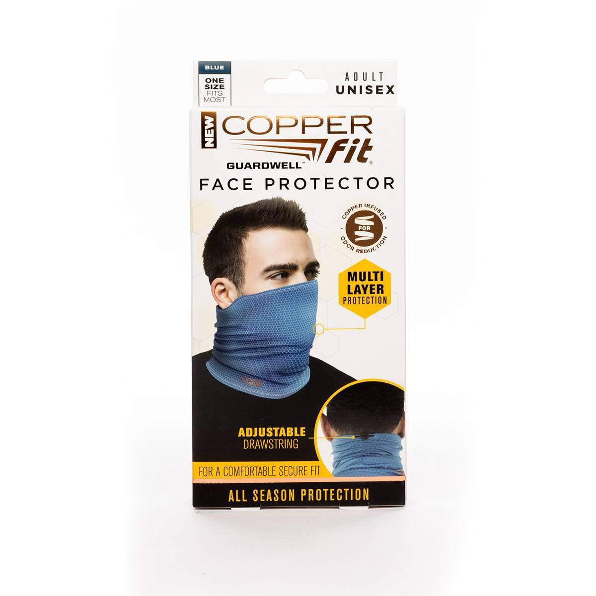 slide 1 of 10, Copper Fit Guardwell Face Protector - Blue, 1 ct