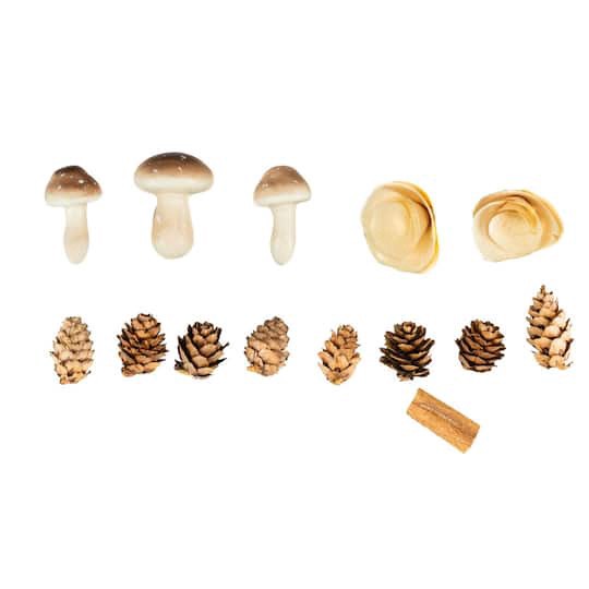 slide 1 of 1, Mushroom & Pinecone Mix Decorative Components By Ashland, 6.3 in x 5.91 in x 1.18 in