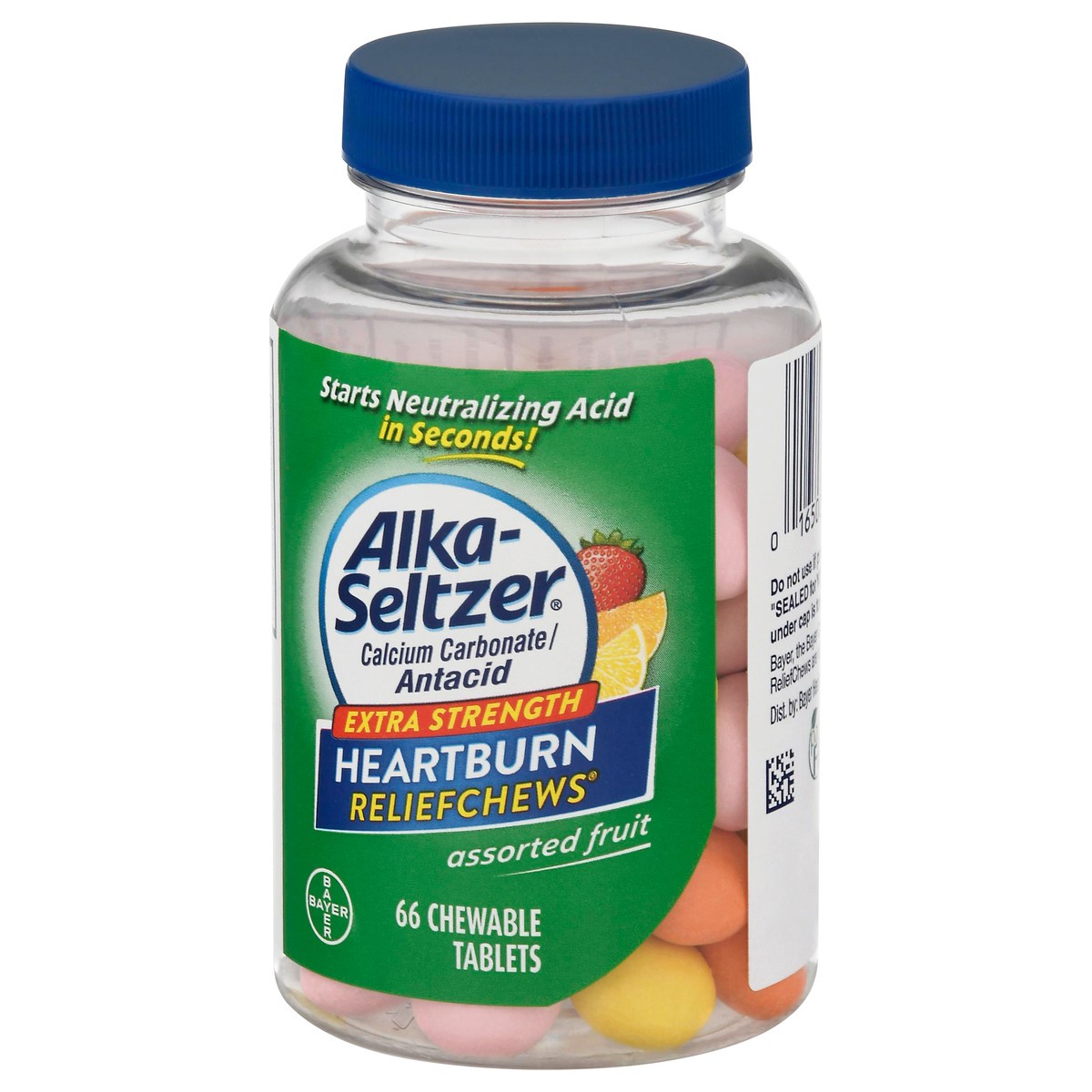 slide 12 of 13, Alka-Seltzer Extra Strength Chewable Tablets Assorted Fruit Heartburn ReliefChews 66 ea, 66 ct
