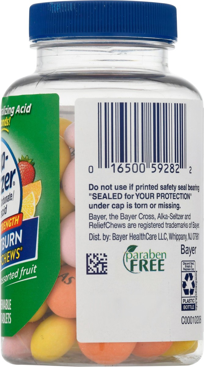 slide 10 of 13, Alka-Seltzer Extra Strength Chewable Tablets Assorted Fruit Heartburn ReliefChews 66 ea, 66 ct