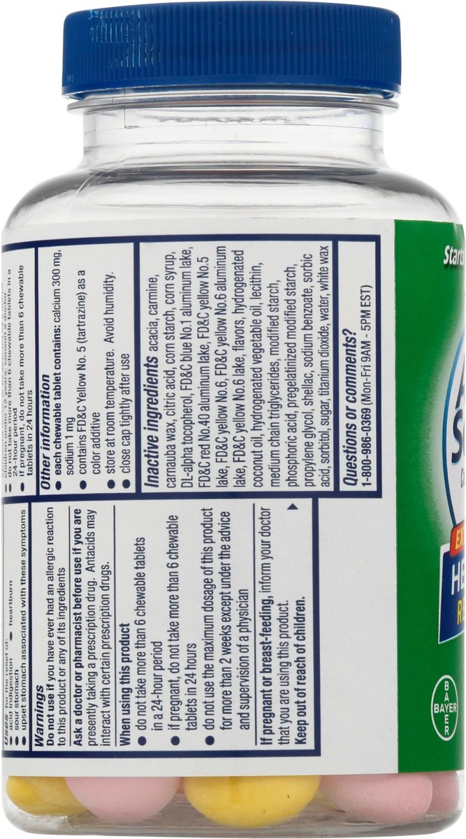 slide 5 of 13, Alka-Seltzer Extra Strength Chewable Tablets Assorted Fruit Heartburn ReliefChews 66 ea, 66 ct