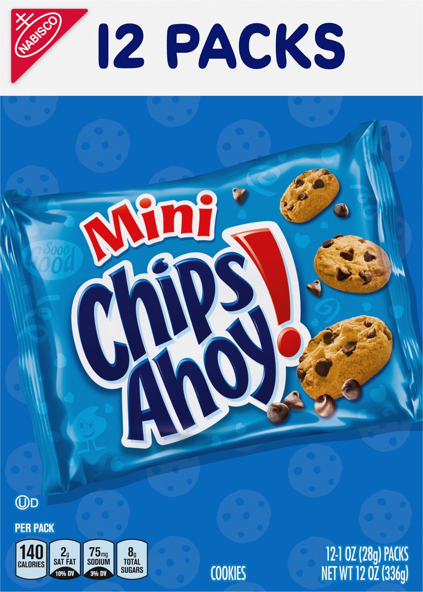 slide 14 of 16, CHIPS AHOY! Mini Original Chocolate Chip Cookies, 12 Snack Packs, 12 oz