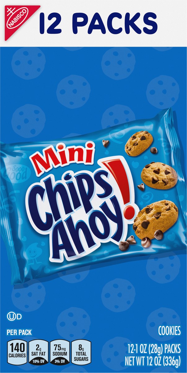 slide 9 of 16, CHIPS AHOY! Mini Original Chocolate Chip Cookies, 12 Snack Packs, 12 oz