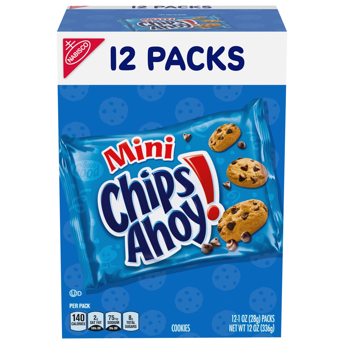 slide 1 of 16, CHIPS AHOY! Mini Original Chocolate Chip Cookies, 12 Snack Packs, 12 oz