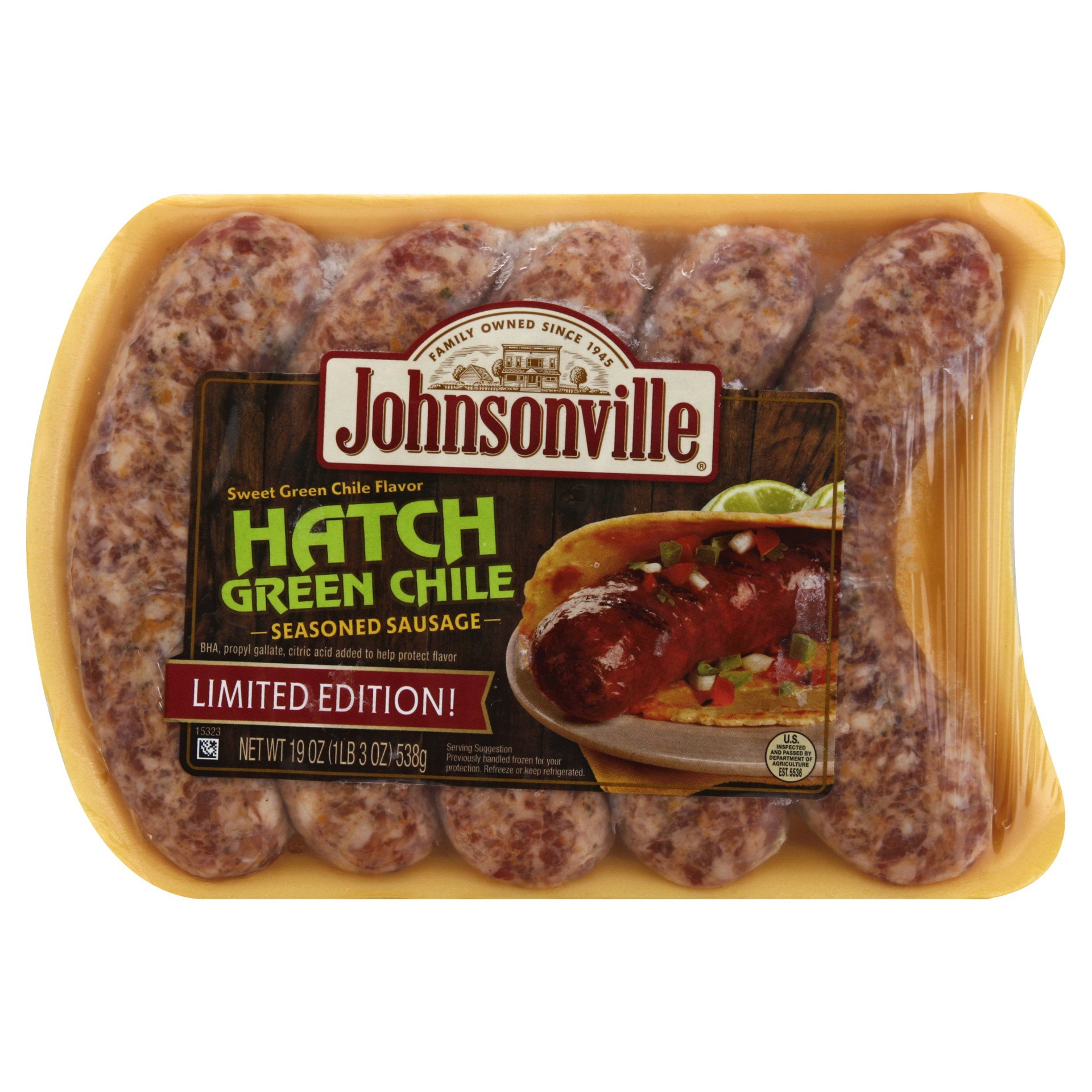 slide 1 of 3, Johnsonville Seasoned Hatch Green Chile Sausage 19 oz, 19 oz