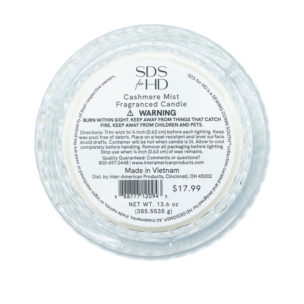 slide 2 of 3, SDS for HD Designs 2 Wick Glass Jar Candle, 11.6 oz