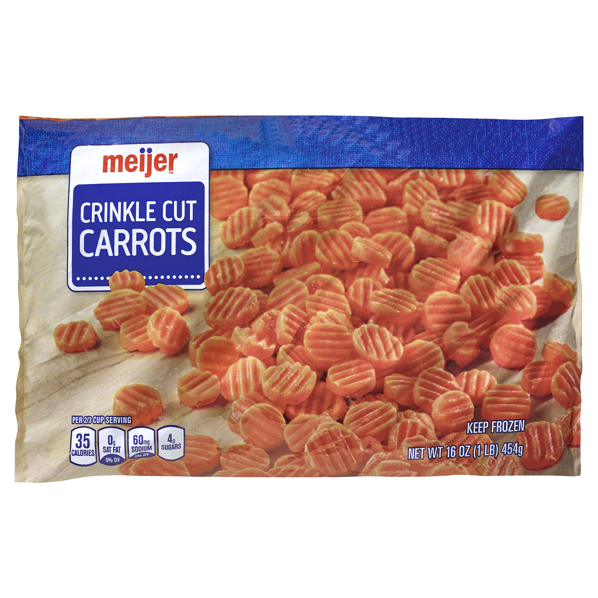 slide 1 of 2, Meijer Frozen Crinkle-Cut Carrots, 16 oz