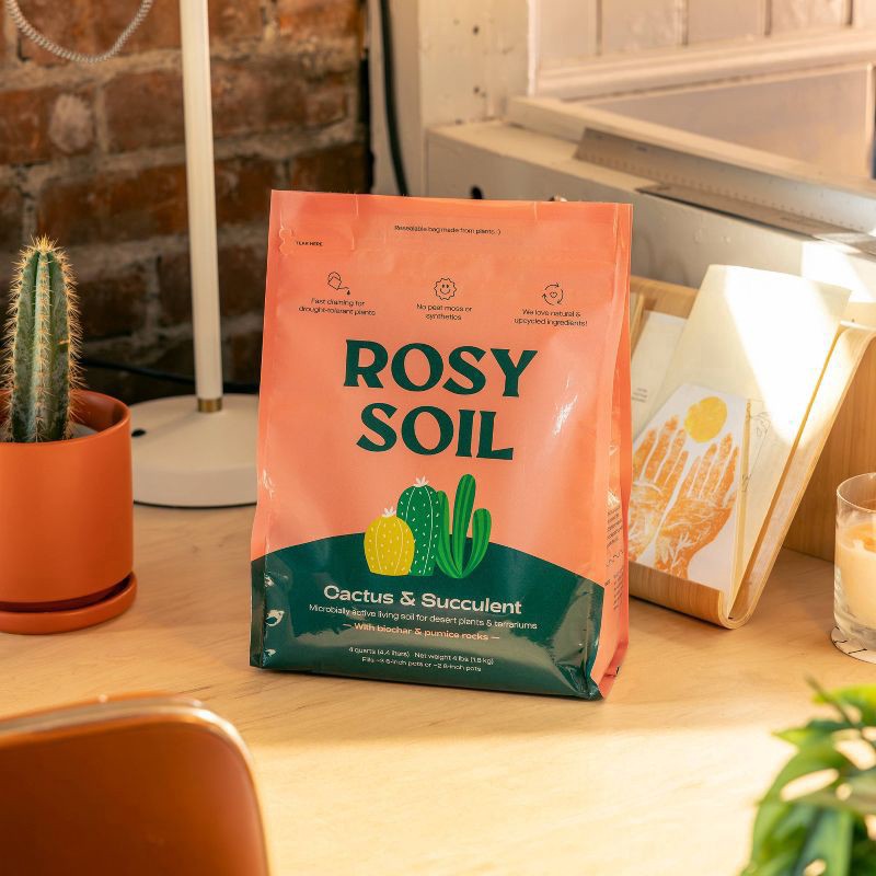 slide 5 of 8, Rosy Soil Cactus & Succulent Soil Mix, 4 lb