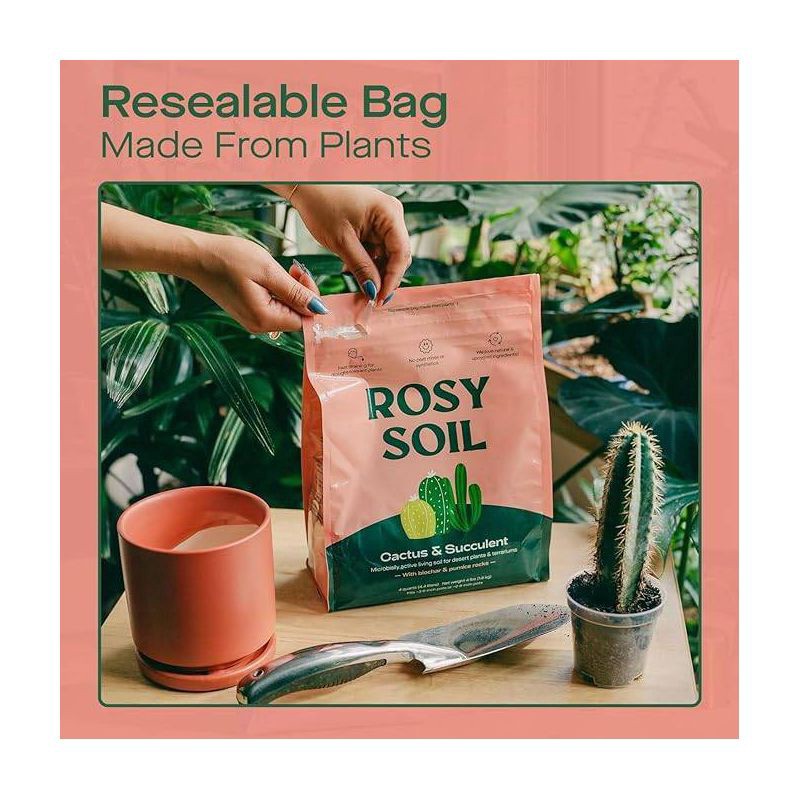 slide 6 of 8, Rosy Soil Cactus & Succulent Soil Mix, 4 lb