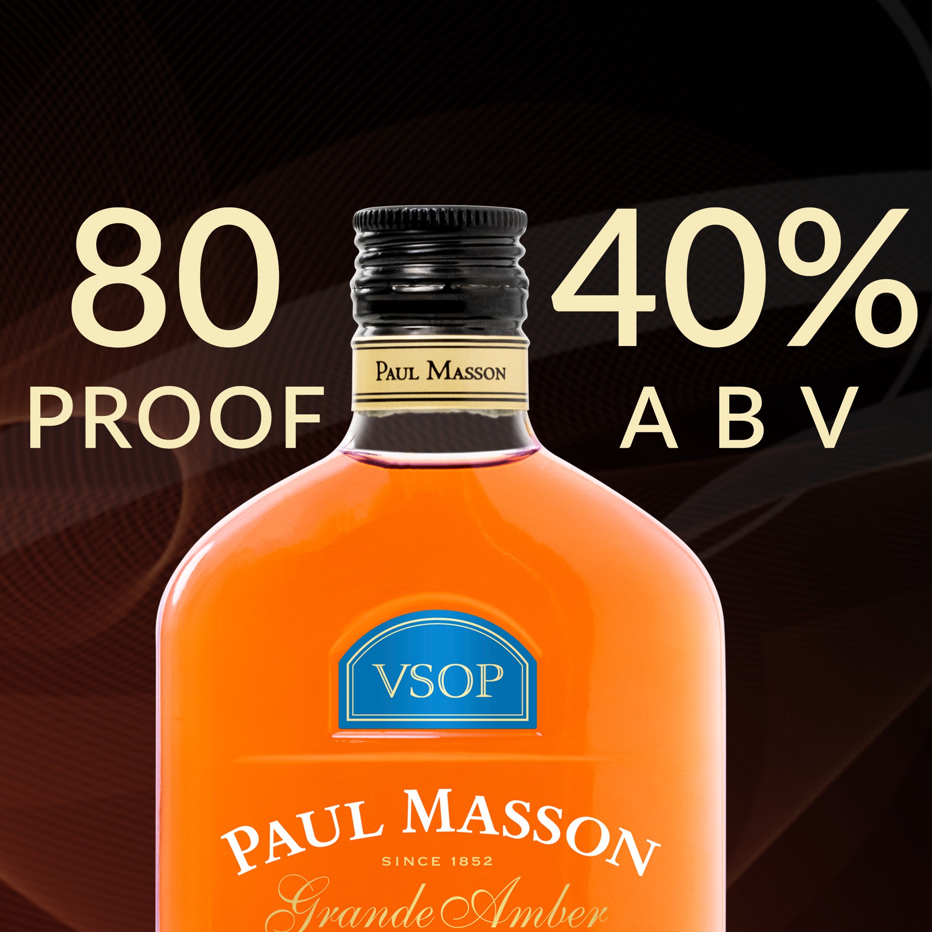 slide 4 of 4, Paul Masson VSOP Brandy Grande Amber, 375 ml