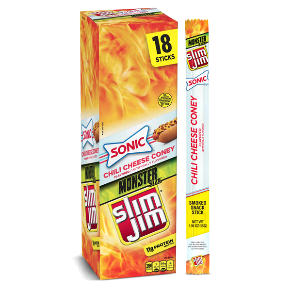 slide 1 of 1, Slim Jim Monster Sonic Chili Cheese Coney, 1.94 oz