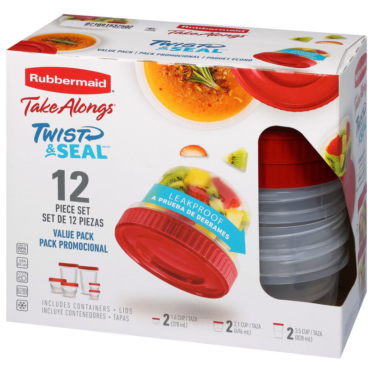 slide 4 of 4, Rubbermaid Take Alongs Value Pack Containers, 12 ct