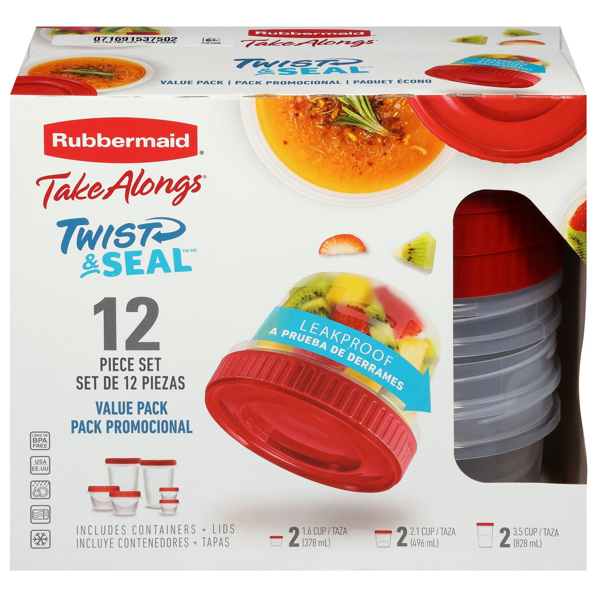 slide 1 of 4, Rubbermaid Take Alongs Value Pack Containers, 12 ct