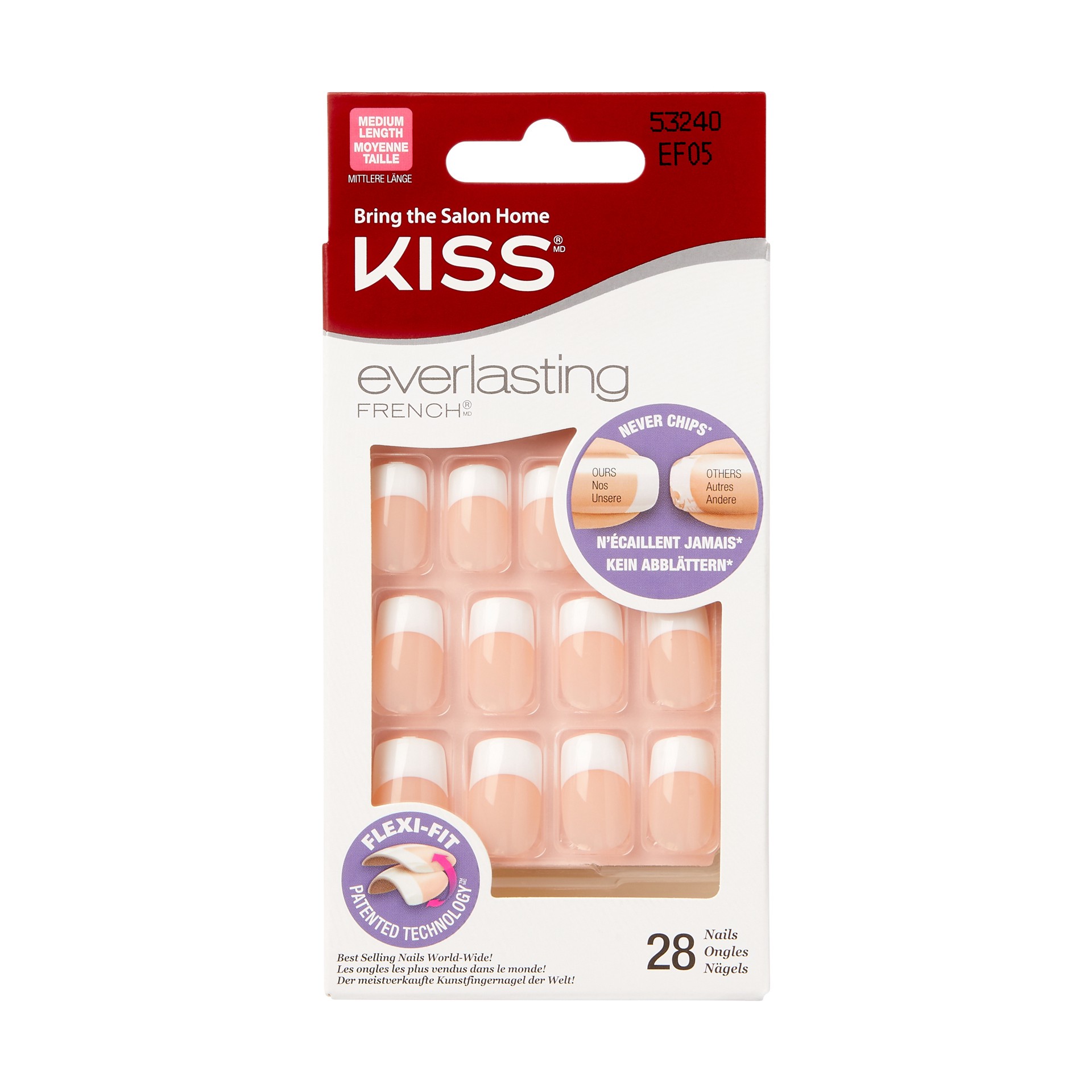 slide 1 of 9, KISS Everlasting French Nail Kit - Infinite, Medium, 1 cnt