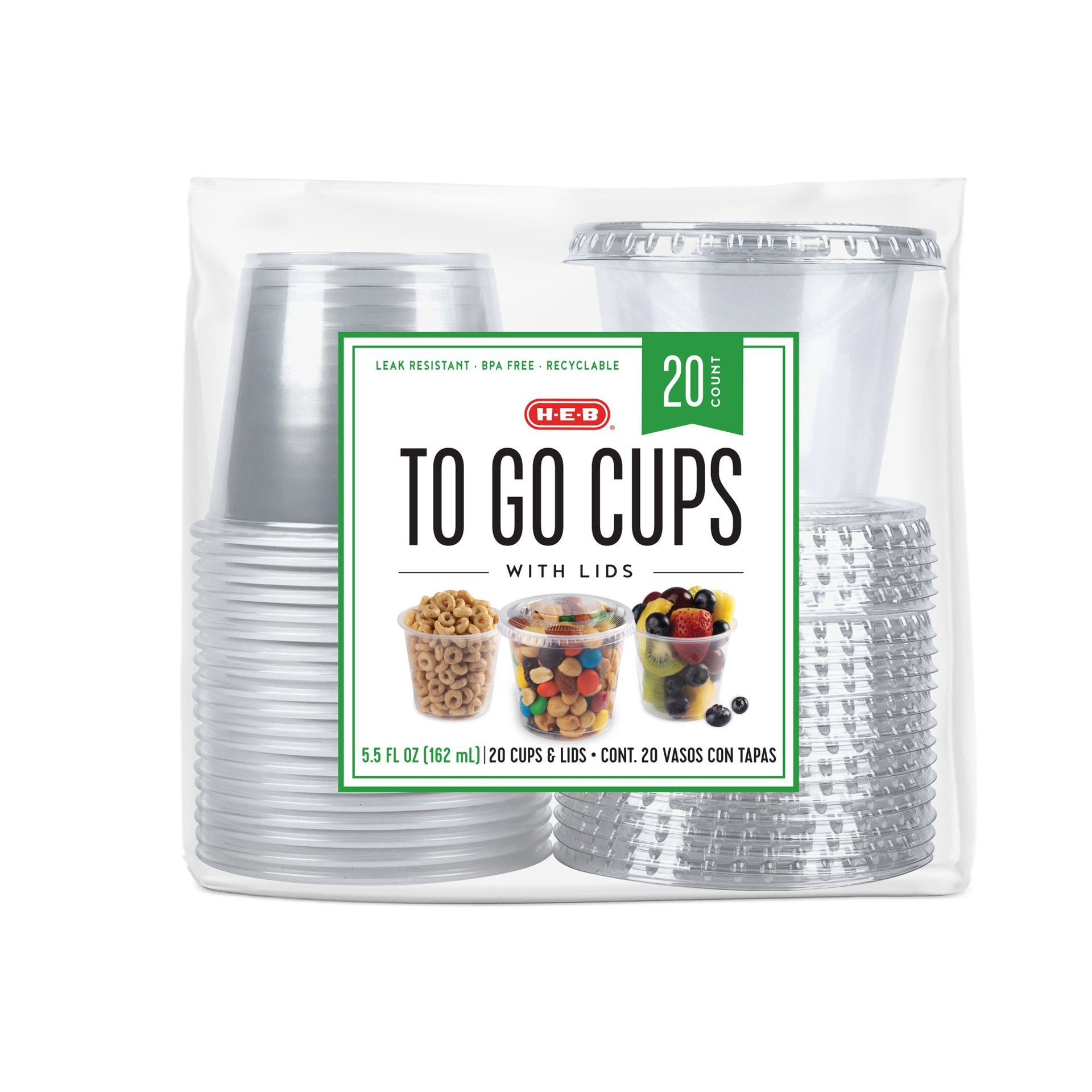 slide 1 of 1, H-E-B 5.5 oz To Go Cups, 20 ct