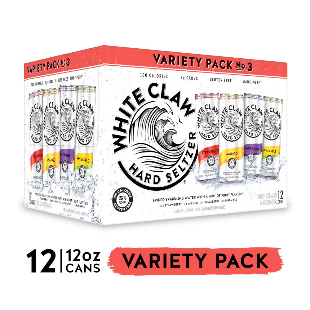 slide 1 of 1, White Claw Hard Seltzer Variety Pack No.3, 12 ct; 12 fl oz