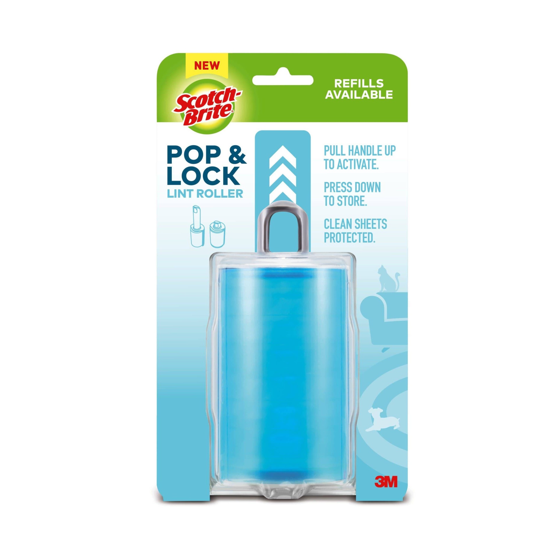 slide 1 of 1, Scotch-Brite Pop & Lock Lint Roller, 1 ct