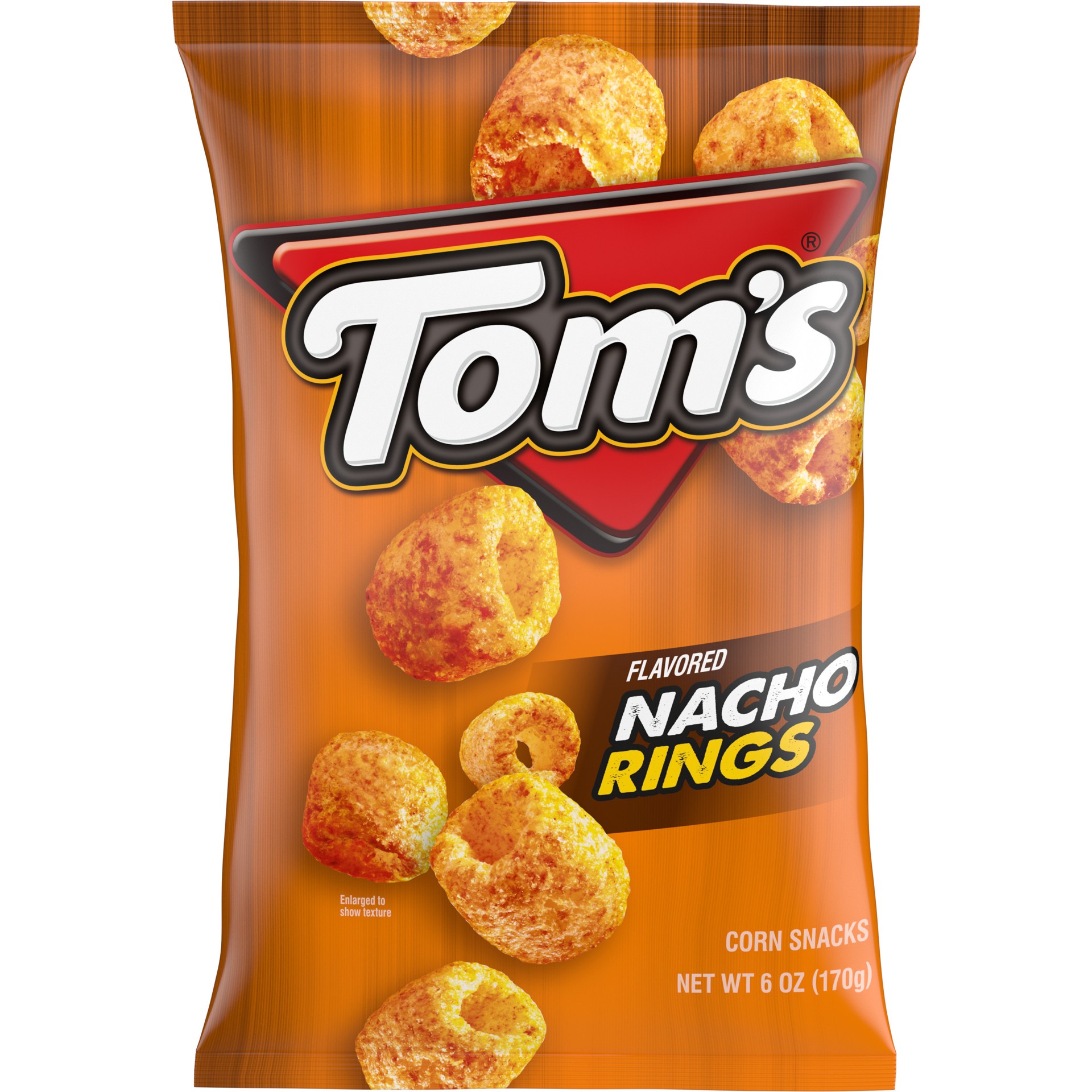 slide 1 of 5, Tom's Nacho Flavored Rings, 6 Oz Bag, 6 oz