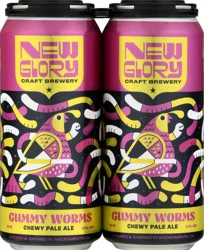 New Glory Craft Brewery Chewy Pale Ale Gummy Worms Beer - 4 ea