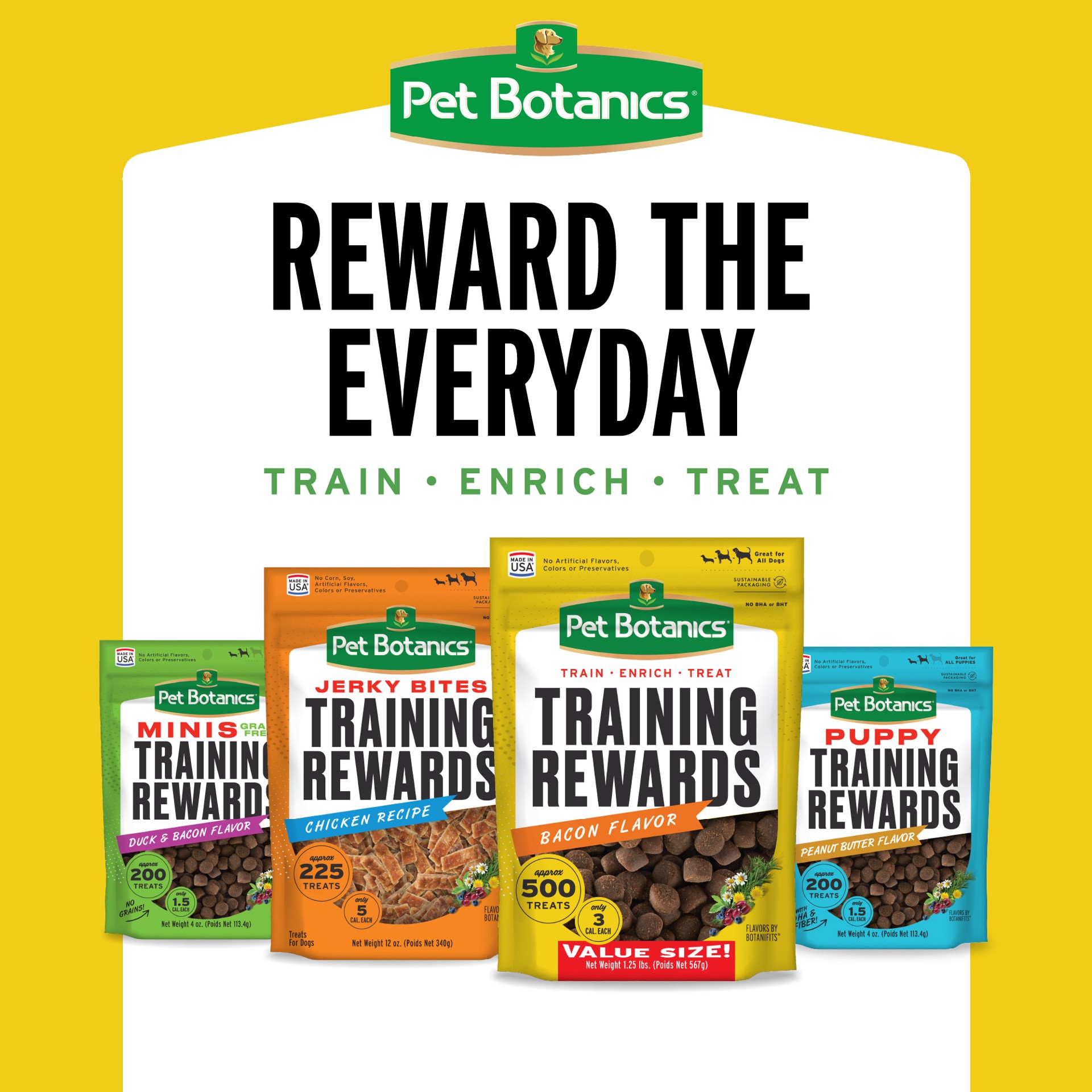 slide 6 of 6, Pet Botanics Training Rewards Mini Soft & Chewy Grain Free Dog Treats, Duck & Bacon, 4 oz. Bag, 4 oz