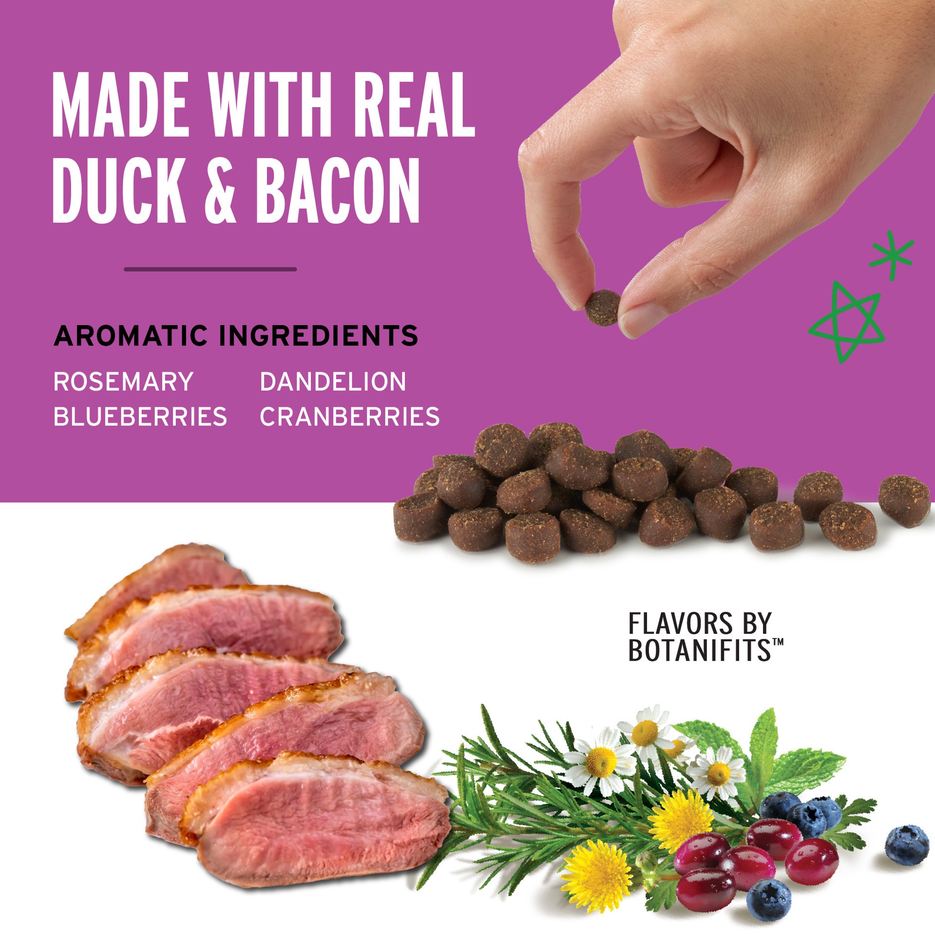 slide 4 of 6, Pet Botanics Training Rewards Mini Soft & Chewy Grain Free Dog Treats, Duck & Bacon, 4 oz. Bag, 4 oz