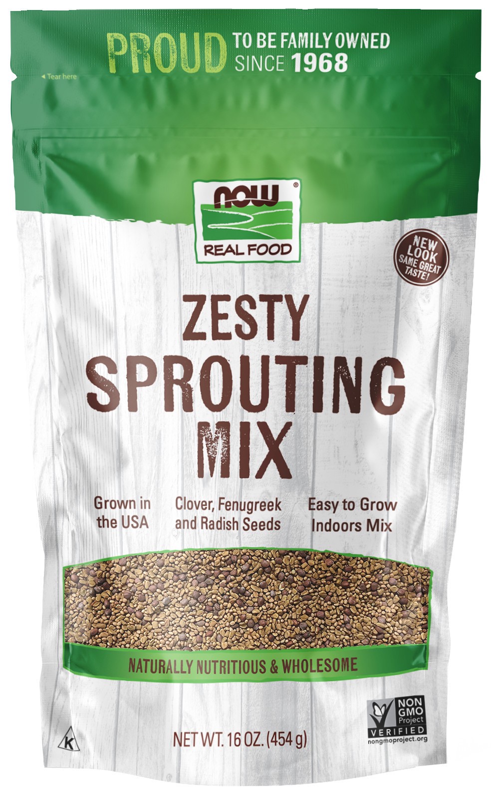 slide 1 of 3, NOW Natural Foods Zesty Sprouting Mix - 16 oz., 16 oz