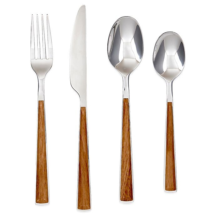 slide 1 of 1, Cambridge Esben Beachwood Flatware Set, 16 ct