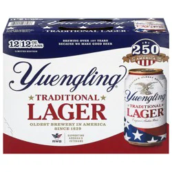 Yuengling Traditional Lager Beer 12 - 12 fl oz Cans