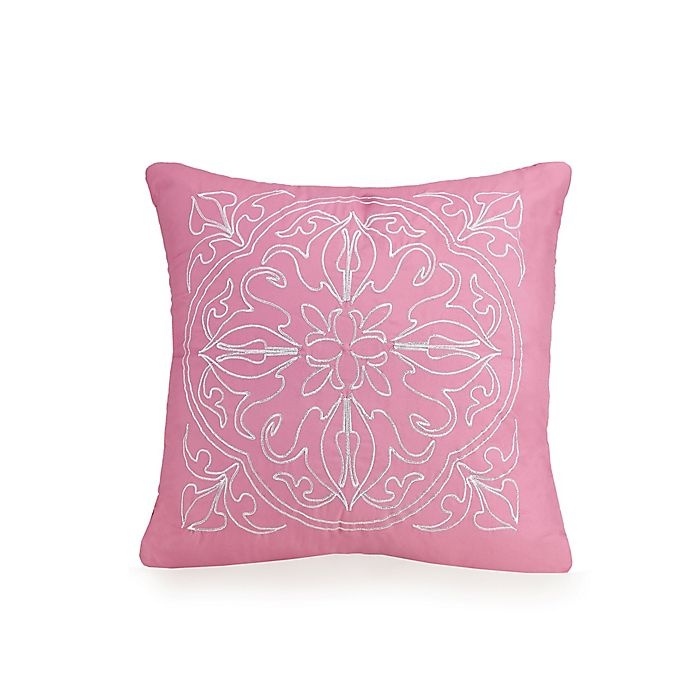 slide 1 of 1, Jessica Simpson Medallion Square Throw Pillow - Pink, 1 ct