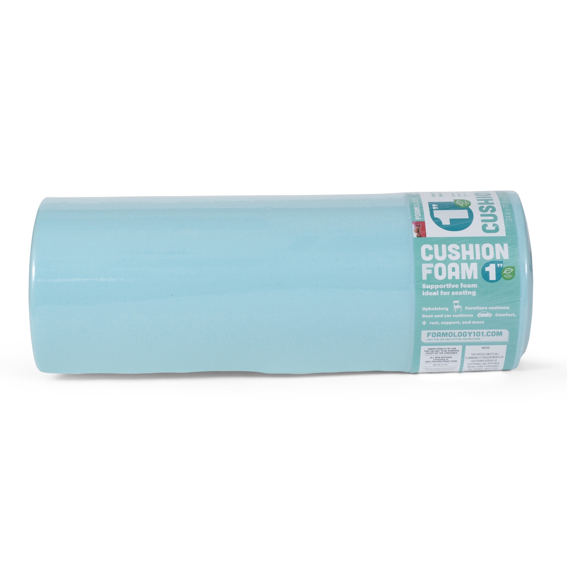 slide 2 of 4, Fairfield Foamology 1" Soft Support Cushion Foam, 24" X 72", 24 in x 72 in